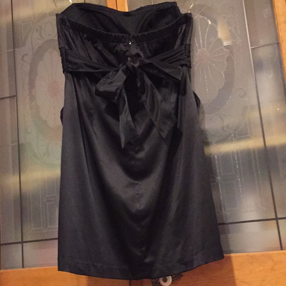 Black Formal Strapless Mini Dress with Bow Size 13 - Picture 4 of 10